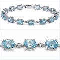 Glimmering Handmade - Genuine Blue Topaz Silver Bracelet