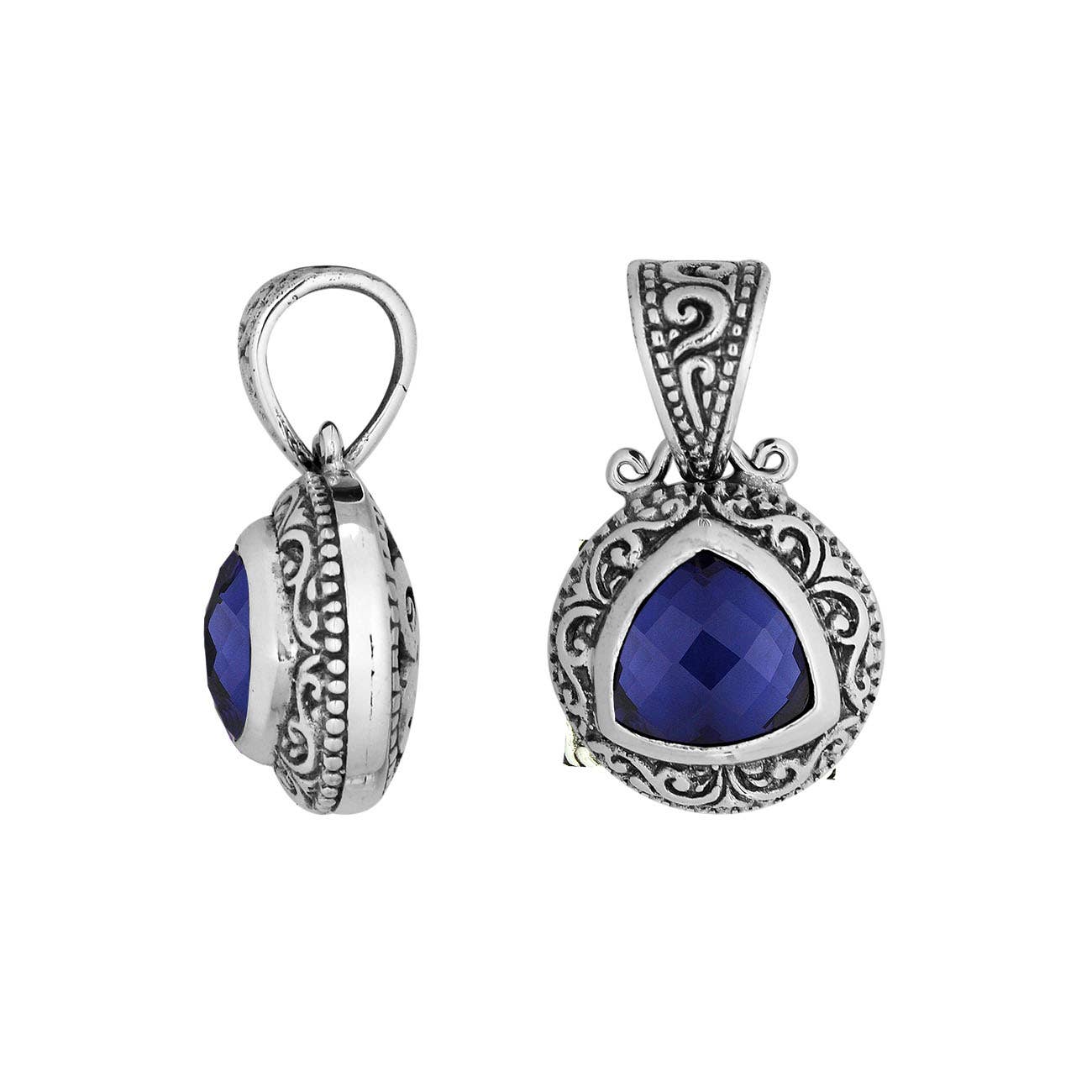 Bali Designs - AP-6290-SP Sterling Silver Pendant With Sapphire