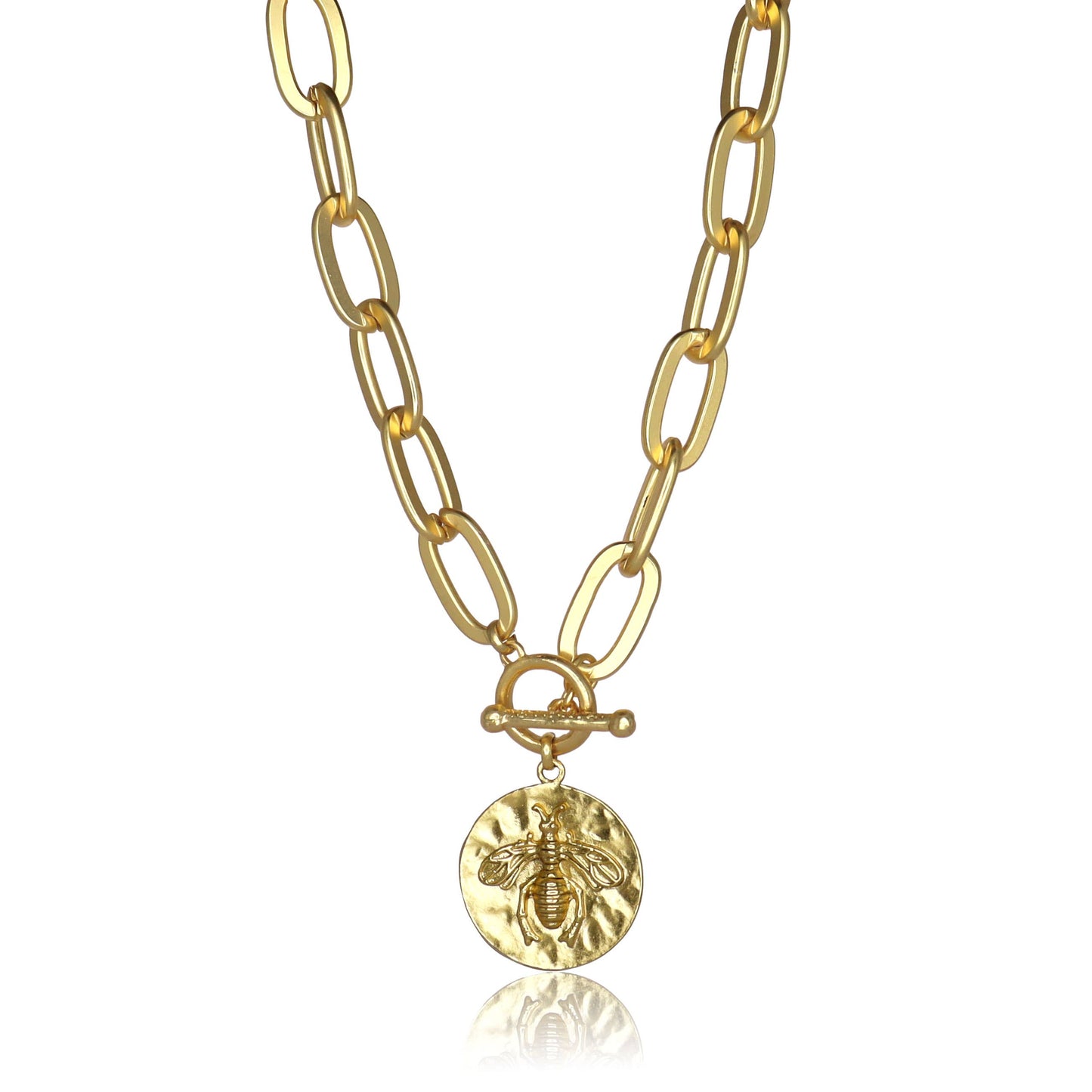 KARINE SULTAN - Bee Pendant Necklace - Delicate Medallion Jewelry