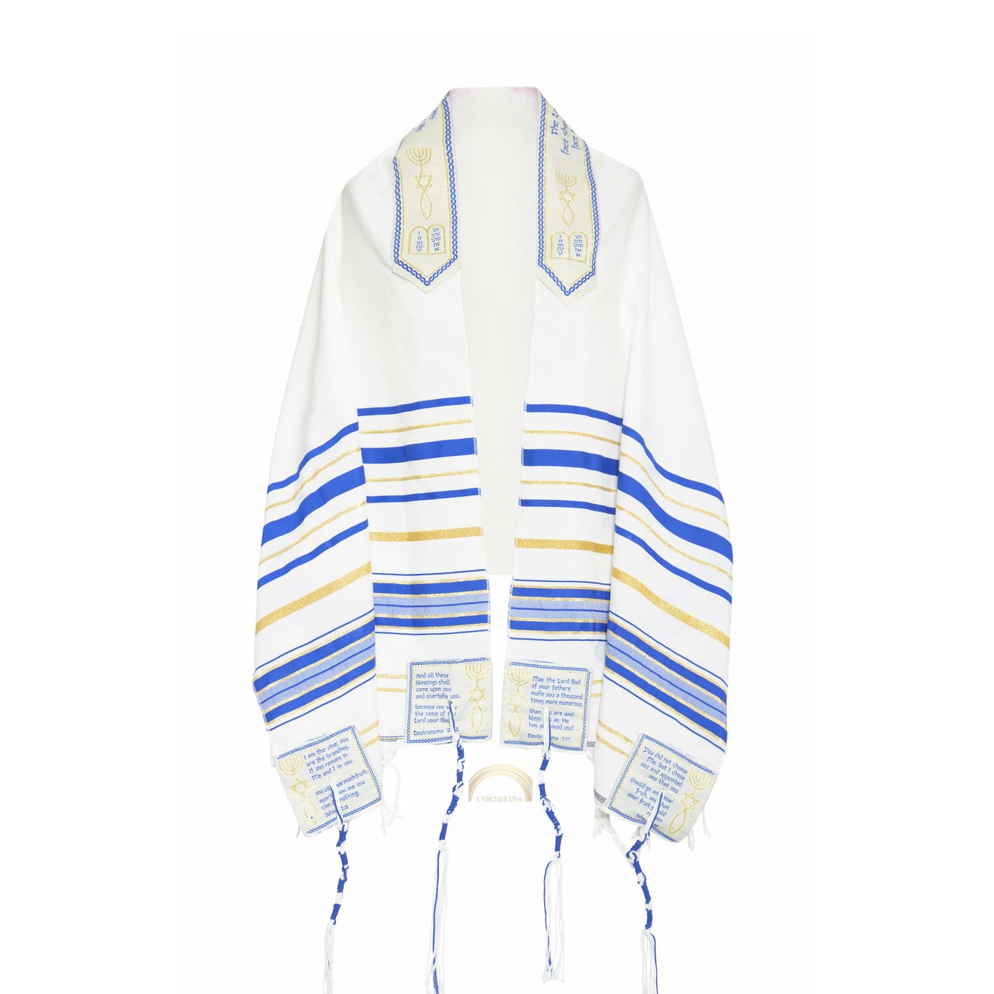 3 Arches USA - The Blessing Tallit-Prayer Shawl,Matching Bag & Brochure