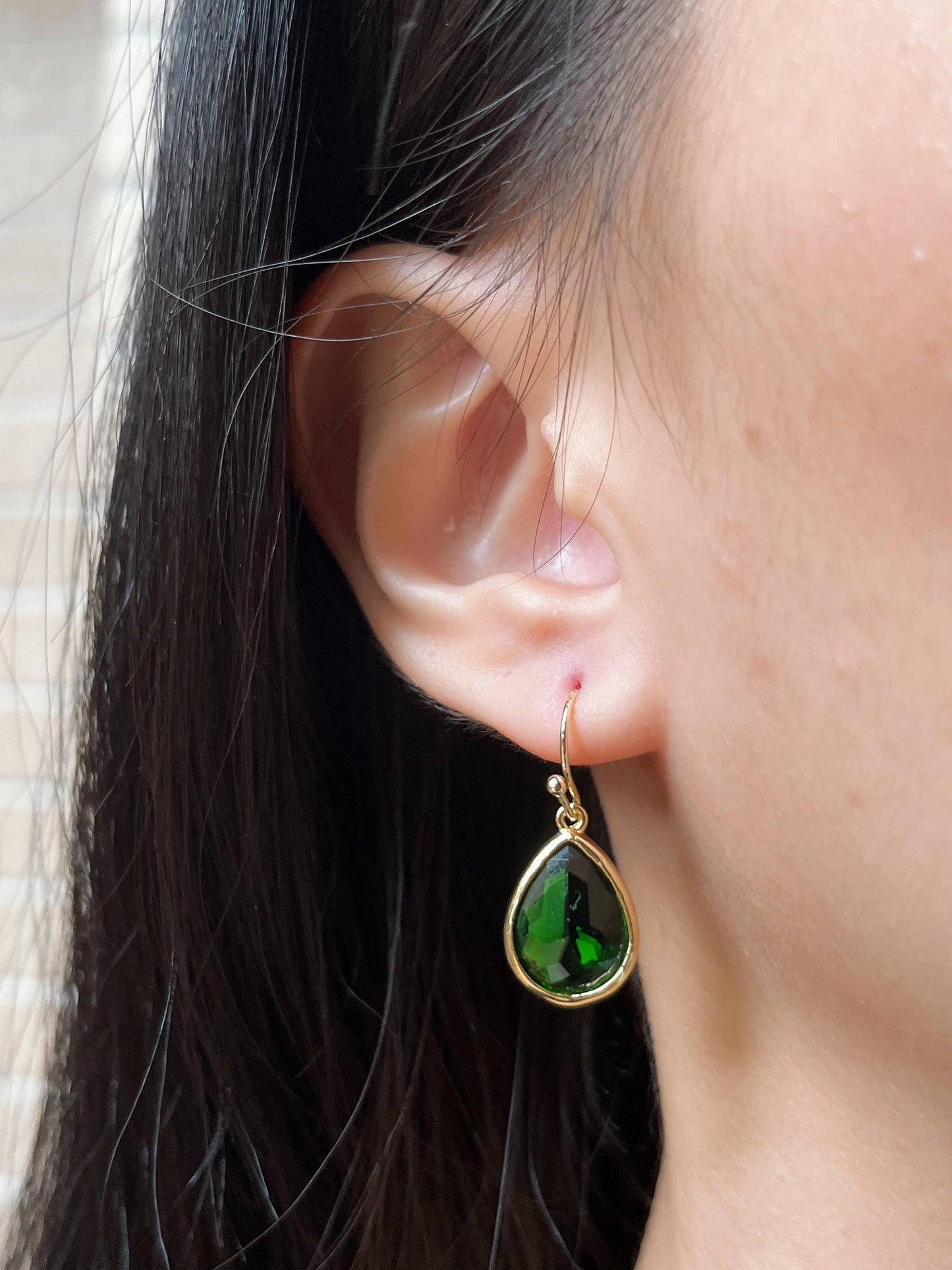Zoey Simmons - Emerald Crystal Teardrop Earrings - GF