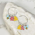 Prep Obsessed Wholesale - Bee Charm Pearl Hoop Earrings