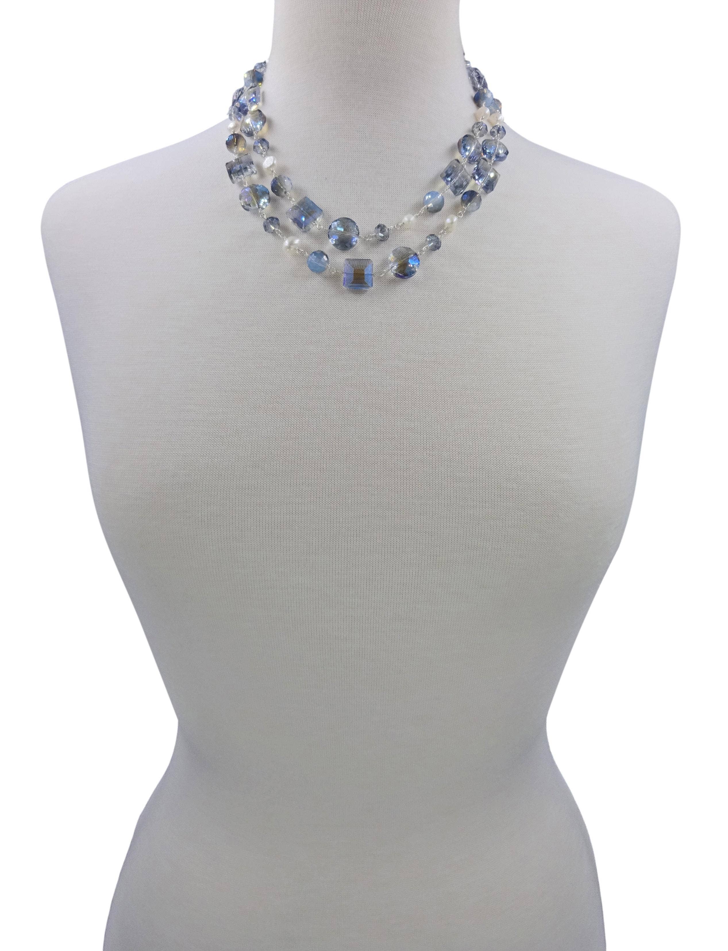 IST Jewelry - Crystal and Pearl Necklace