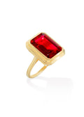 Tiramisu - Gold Plated 925 Silver Lab Created Ruby Regal Ember Ring