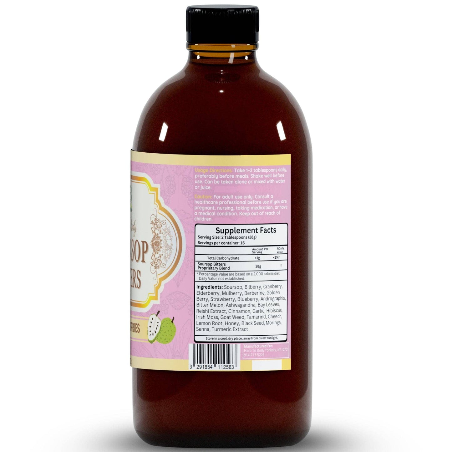 Herb To Body - Soursop Bitters Mixed Berries – Immune & Digestive Support