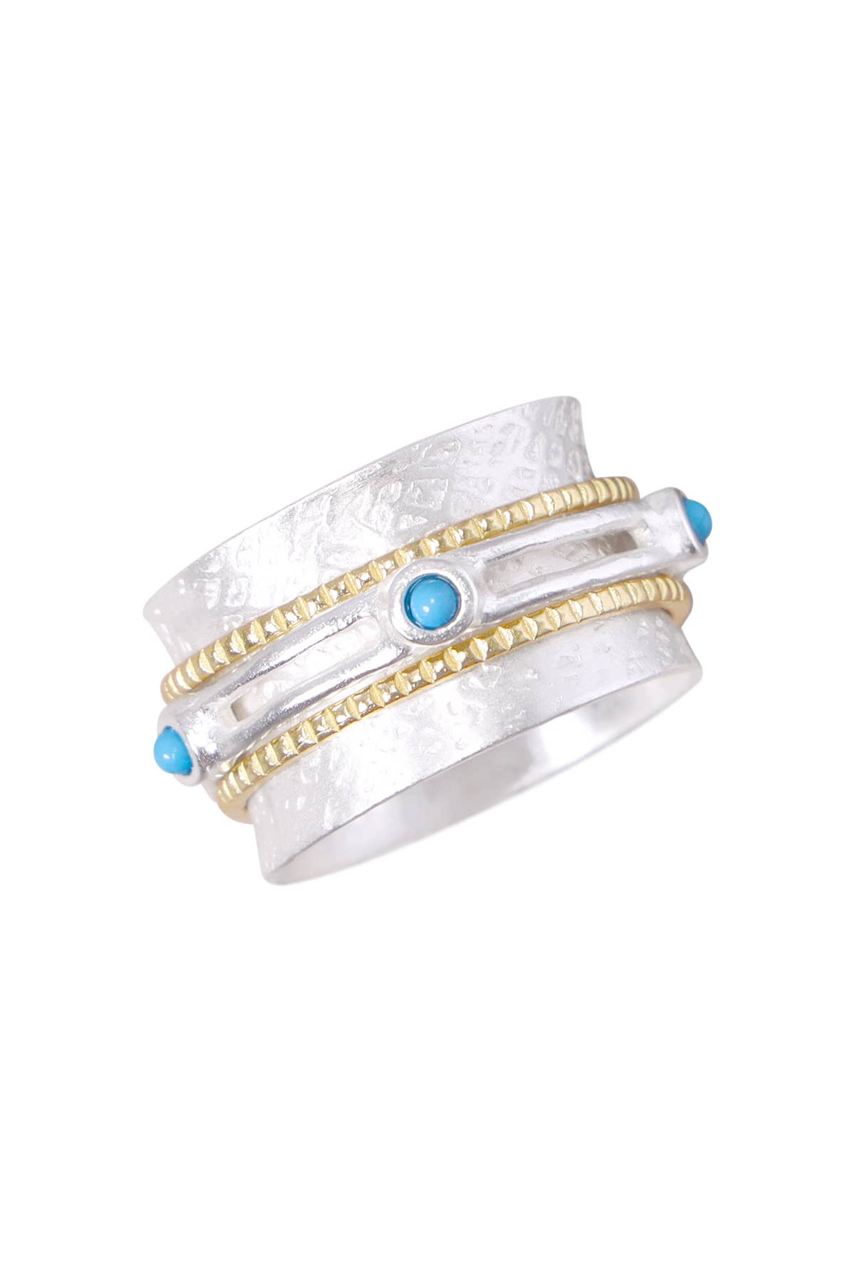 Zoey Simmons - Turquoise Two-Tone Spinner Ring - SF