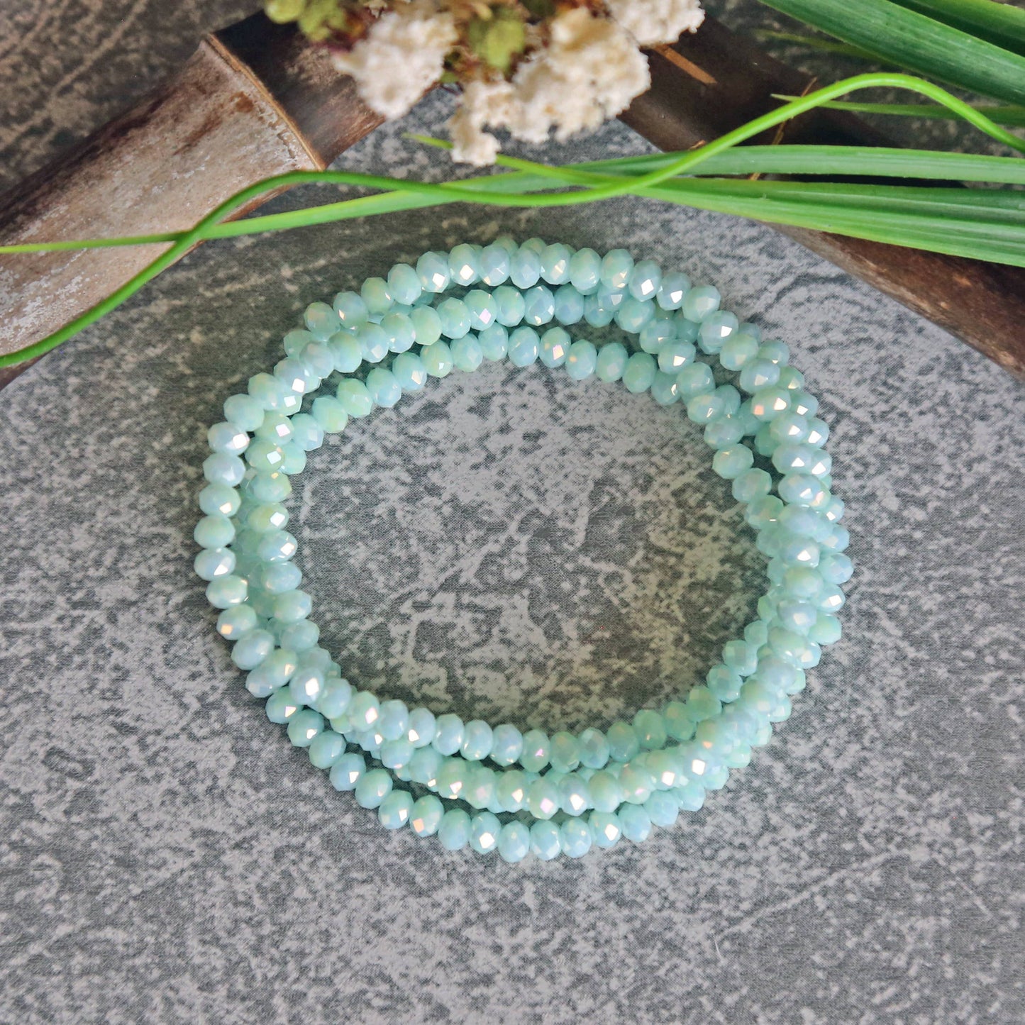 4MM Petite Crystal Stackable Set of 2 Stretch Bracelets