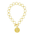 Susan Shaw - Gold Angel of Peace Linked Toggle Necklace