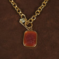 GirlyPirateCo - Vintage Elegant 18K Gold Plated Red Pendant Necklace