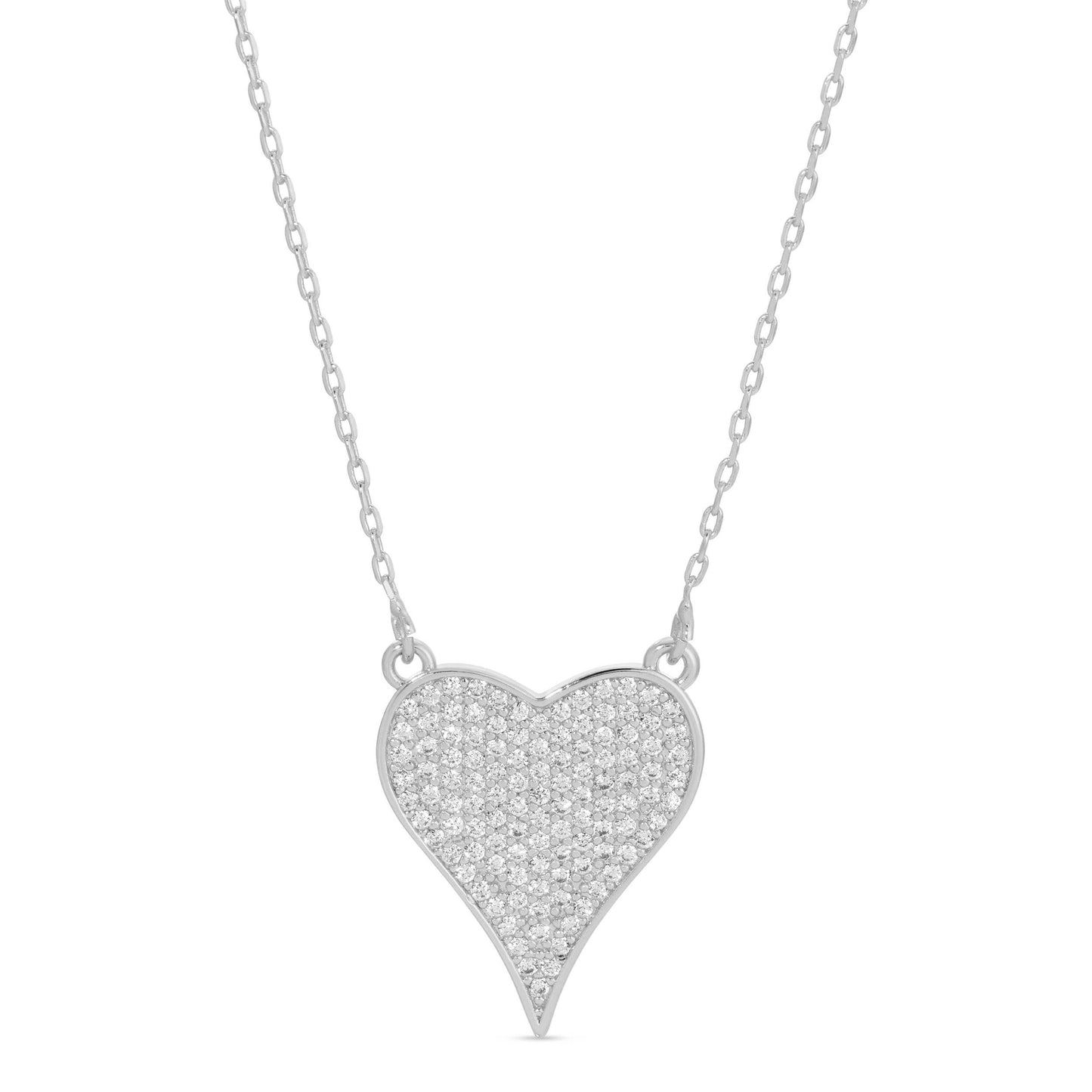 Splendid Iris - Pave Heart Necklace
