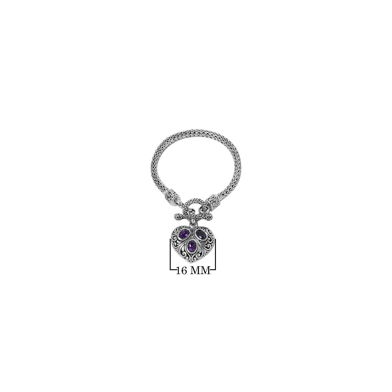 Bali Designs - SB-0994-AM Sterling Silver Bracelet With Gemstone