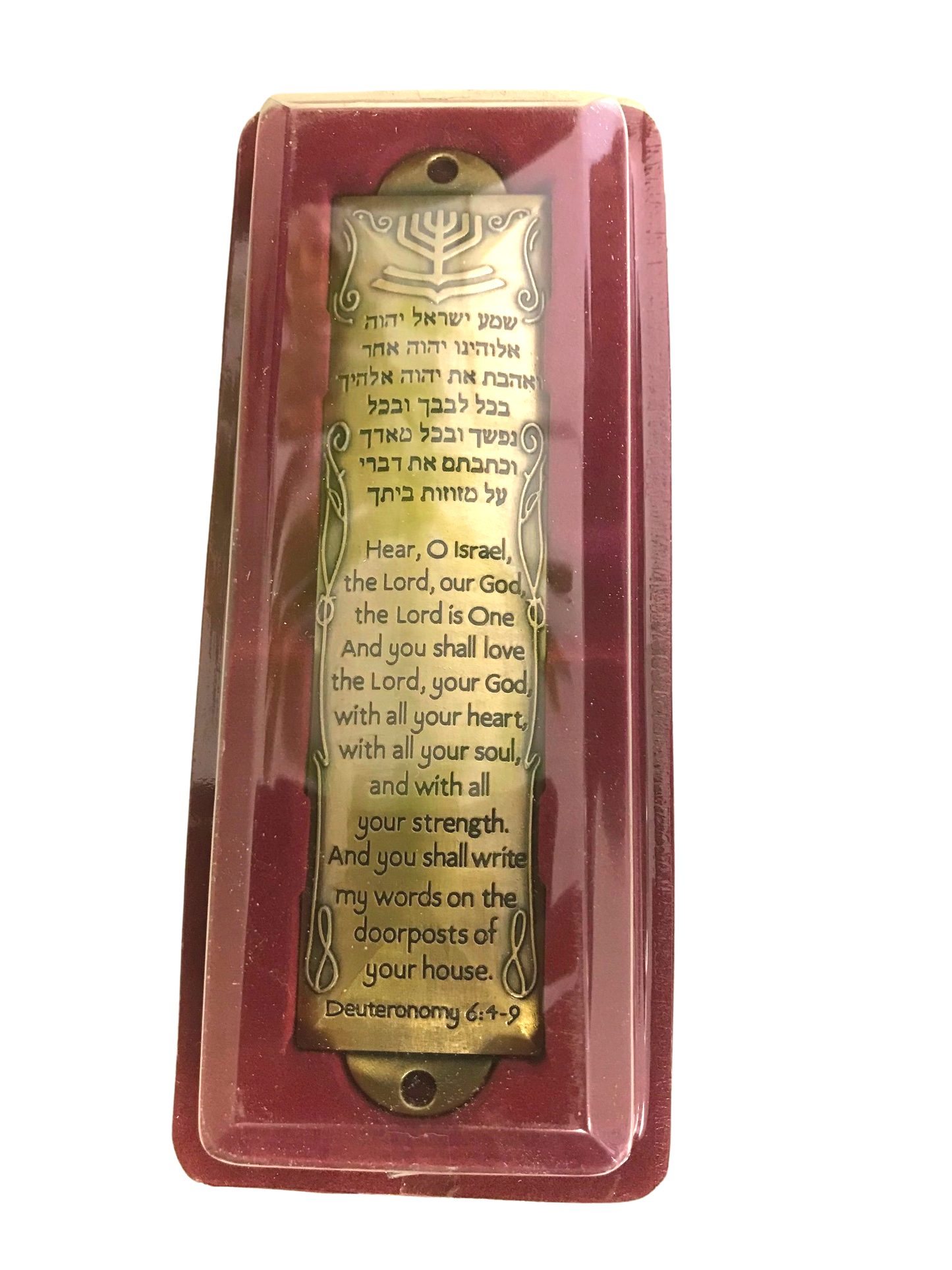 3 Arches USA - Mezuzah with Scroll in Hebrew and English-5.5 Inches Tall