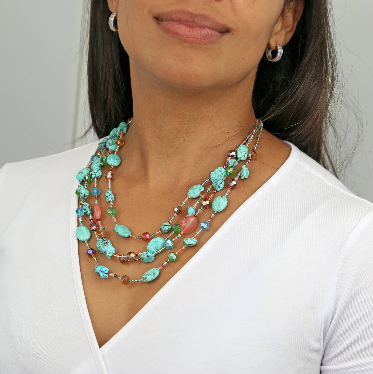 Multi-strand Turquoise Mix Necklace
