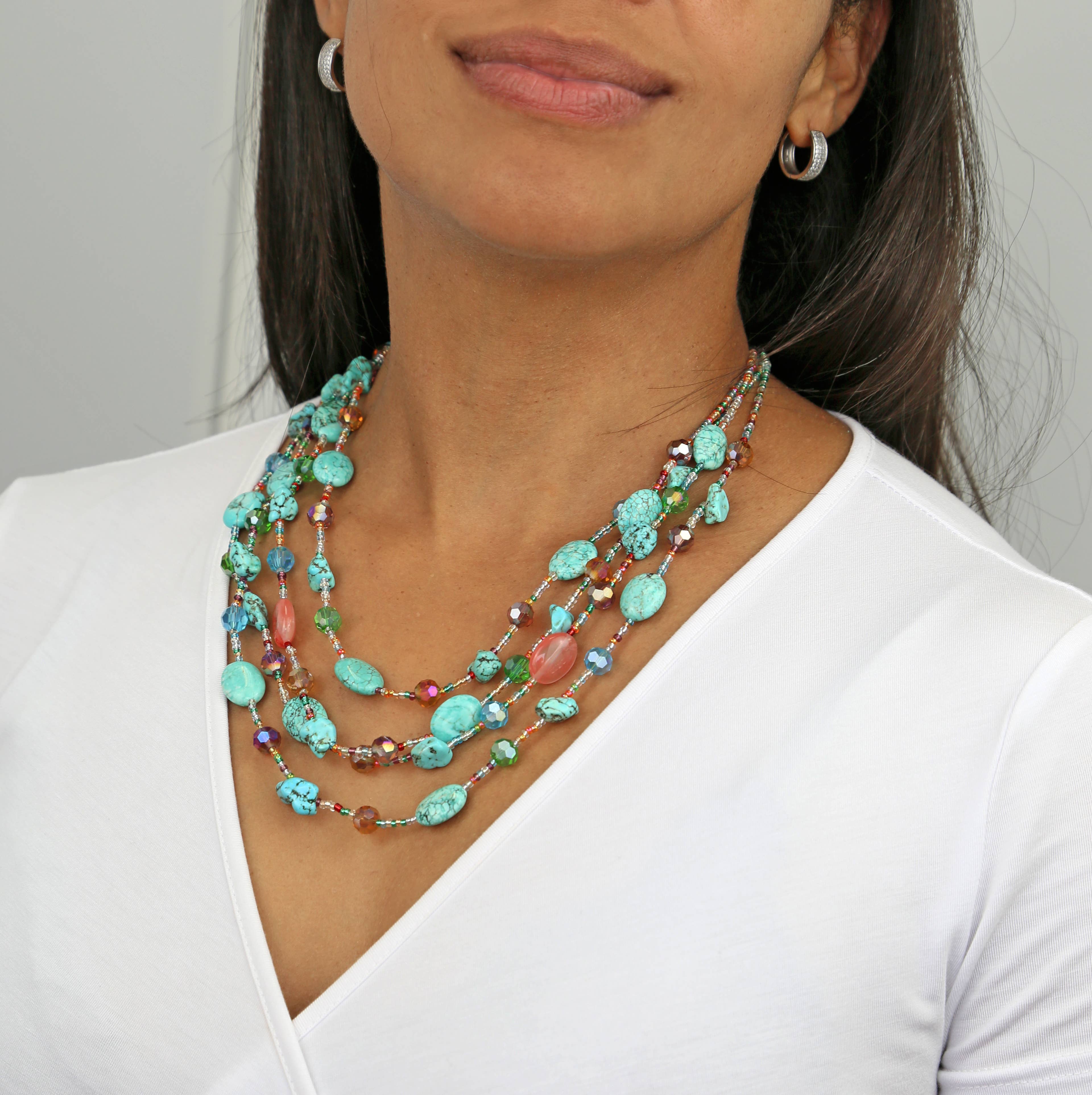 Multi-strand Turquoise Mix Necklace