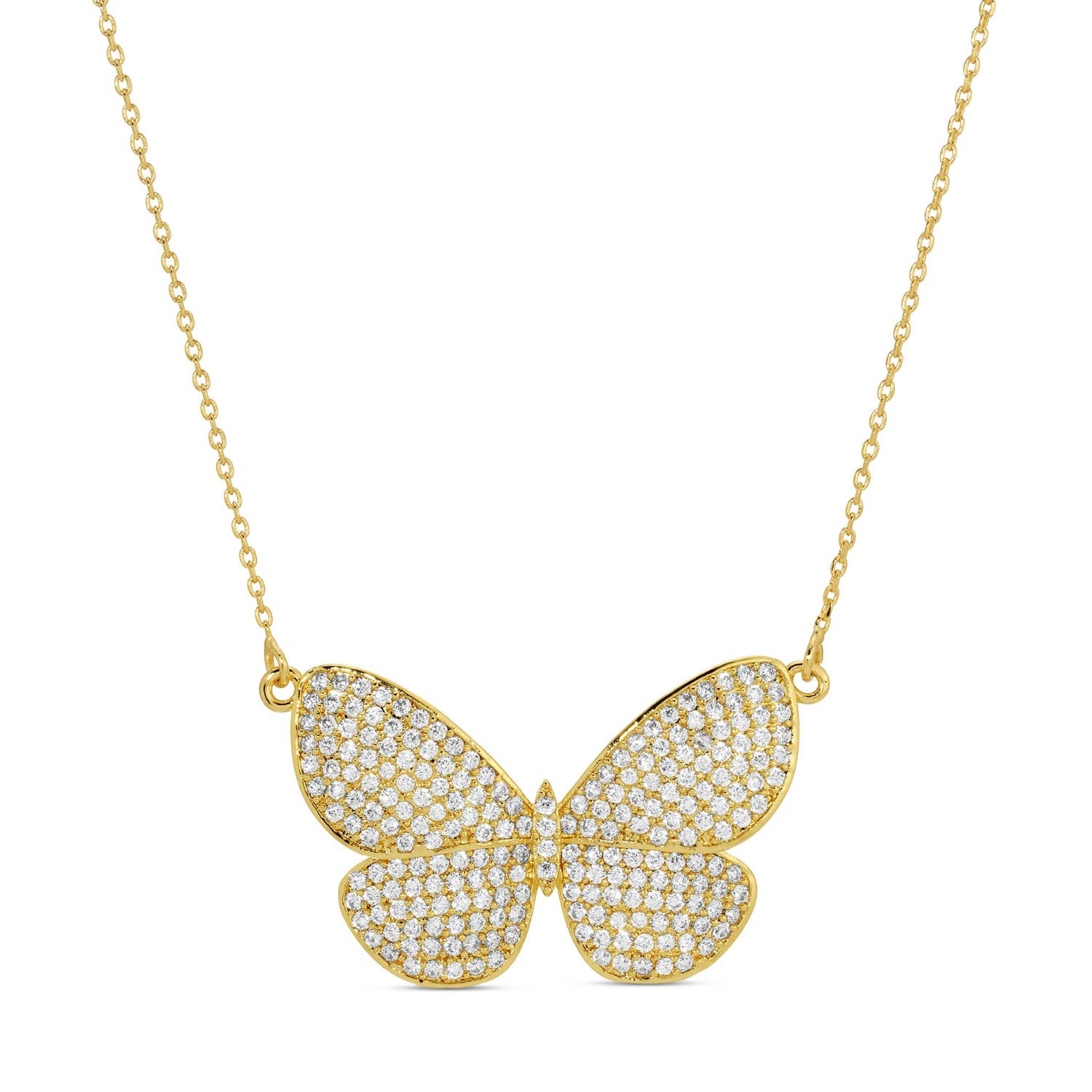 Splendid Iris - Large Flutter Butterfly Pendant Necklace
