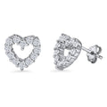 Blue Apple Imports - Heart Stud Earrings Cubic Zirconia