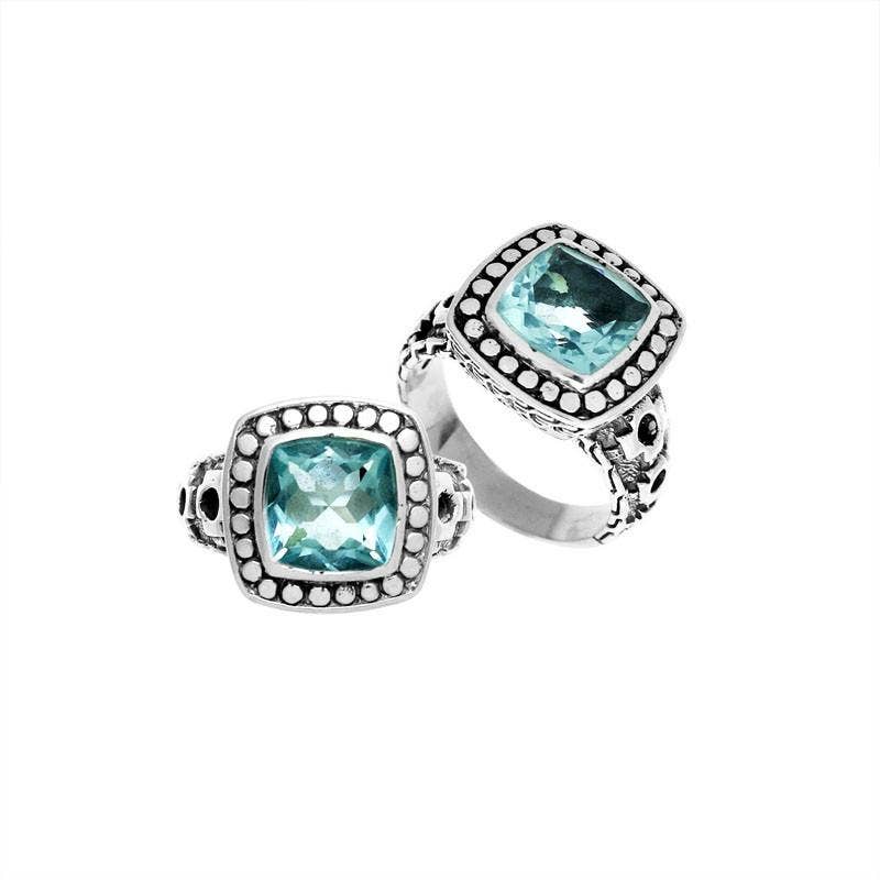 Bali Designs - AR-6146-BT-7" Sterling Silver Ring With Gemstone
