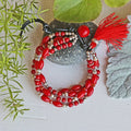 Red Coral Multi Strand Bracelet