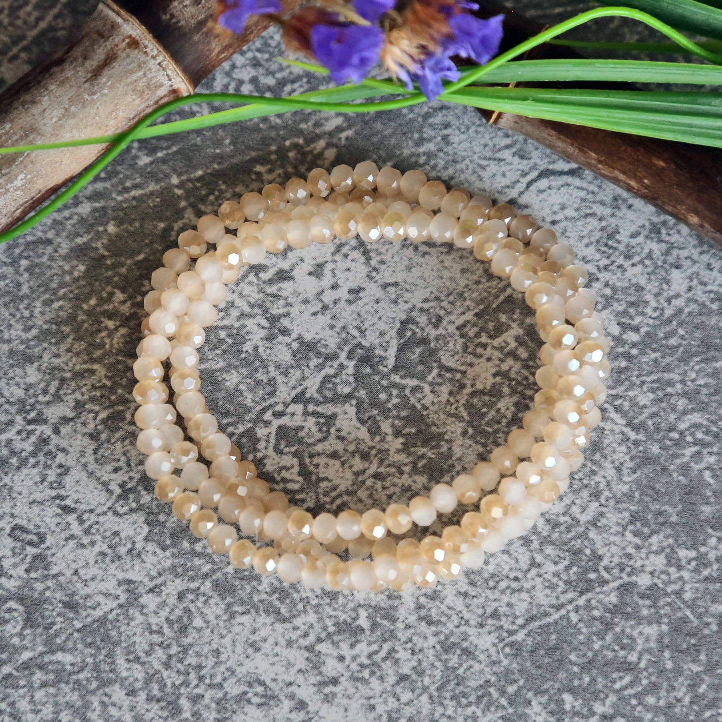 4MM Petite Crystal Stackable Set of 2 Stretch Bracelets