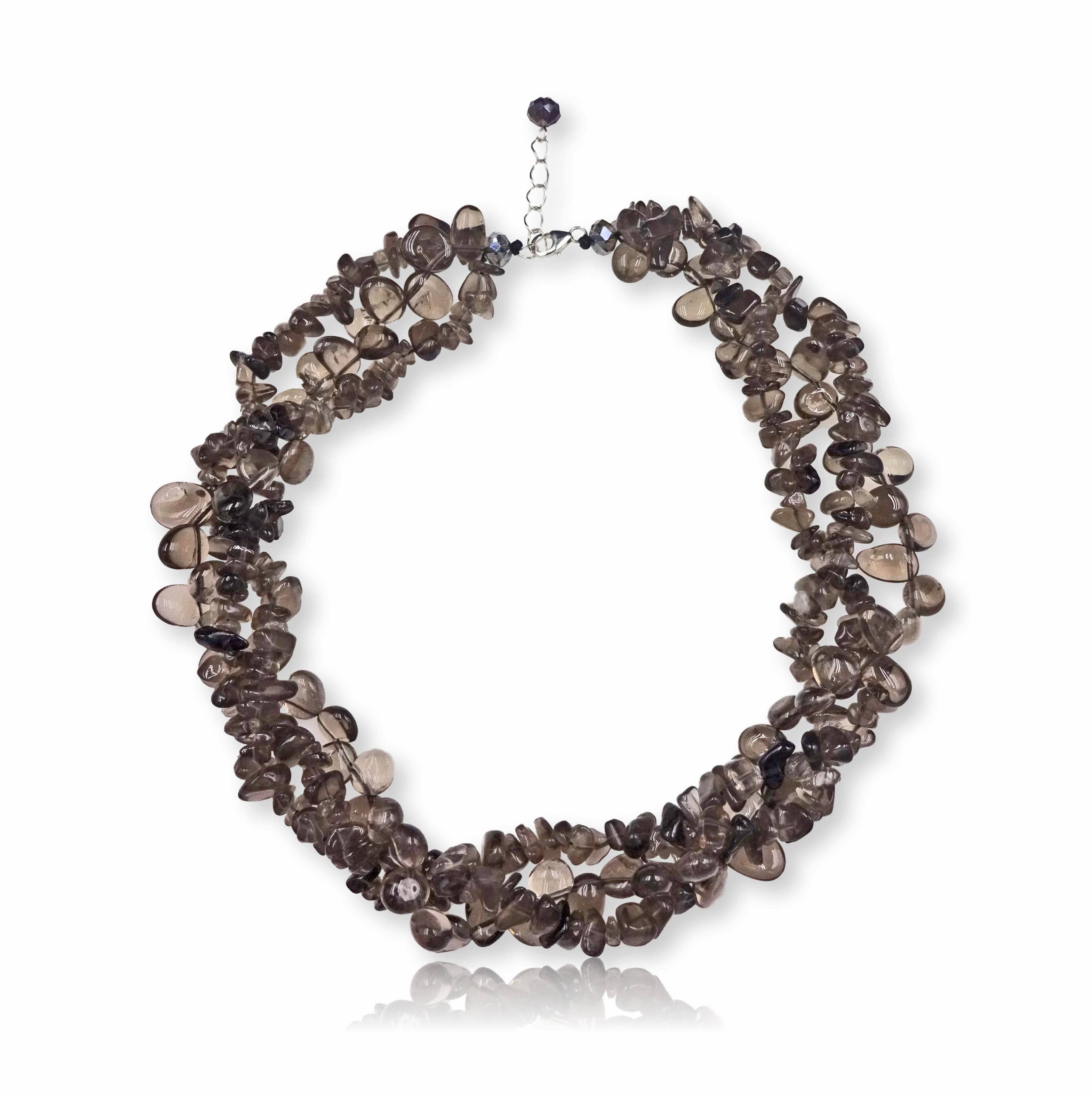 IST Jewelry - Smoky Quartz Torsade Necklace
