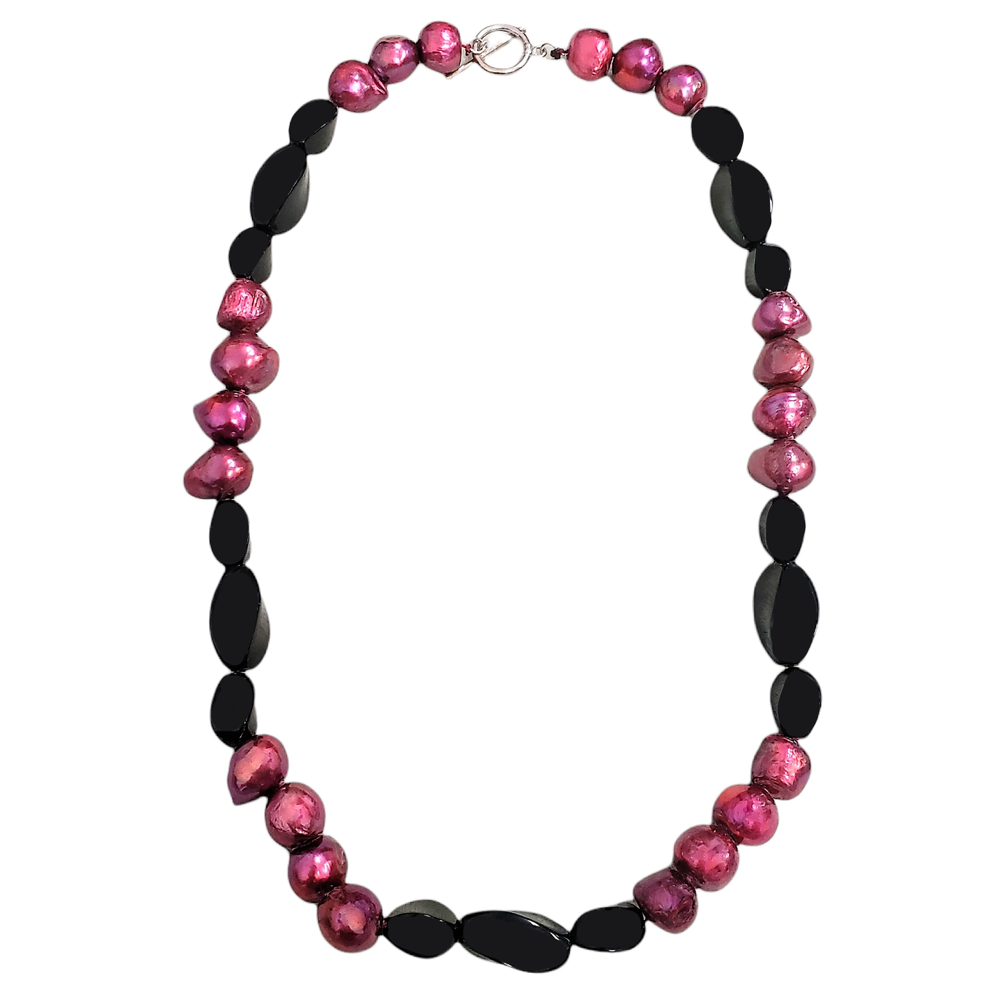 Gardenia Jewelry Ltd. - Short Pink & Black Freshwater Pearl & Crystal Necklace