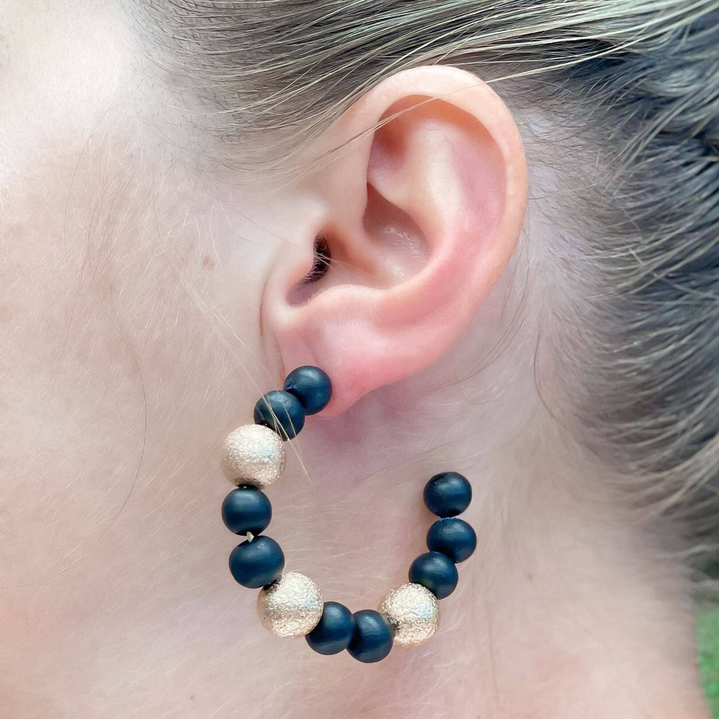 Prep Obsessed Wholesale - Gold & Color Bead Hoop Earrings