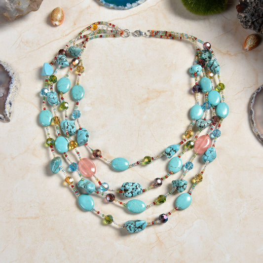 Multi-strand Turquoise Mix Necklace