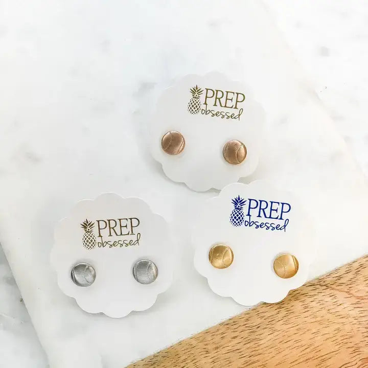 Prep Obsessed Wholesale - Baseball Stud Earrings