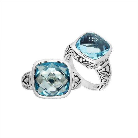 Bali Designs - AR-8004-BT-7" Sterling Silver Ring With Gemstone