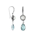 Bali Designs - AE-8009-CO1 Sterling Silver Earring With Pearl & Gemstone
