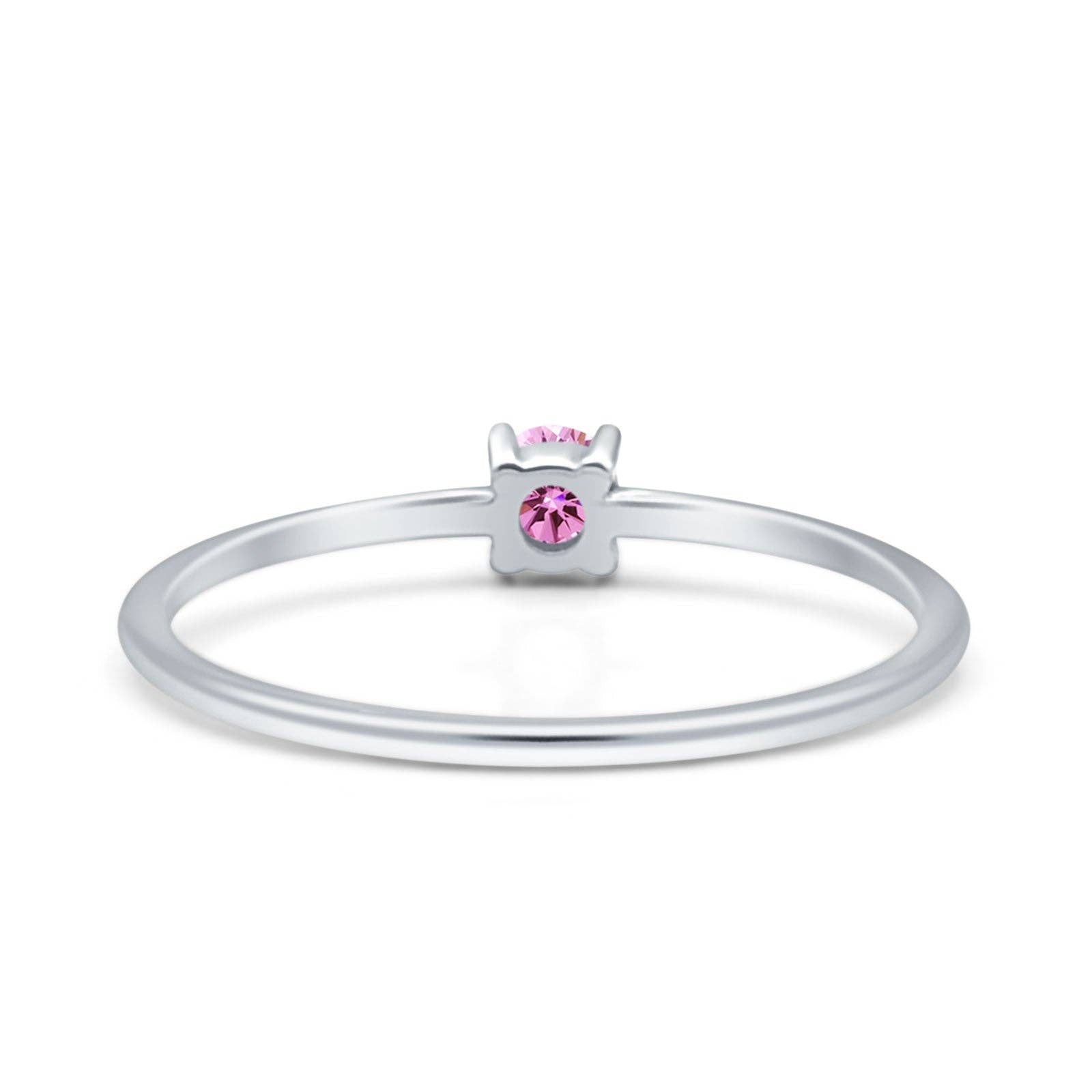 Blue Apple Imports - Art Deco Round Pink CZ Solitaire Ring