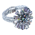 Gardenia Jewelry Ltd. - Aurora Borealis Crystal Flower on Glittering Cord Bracelet