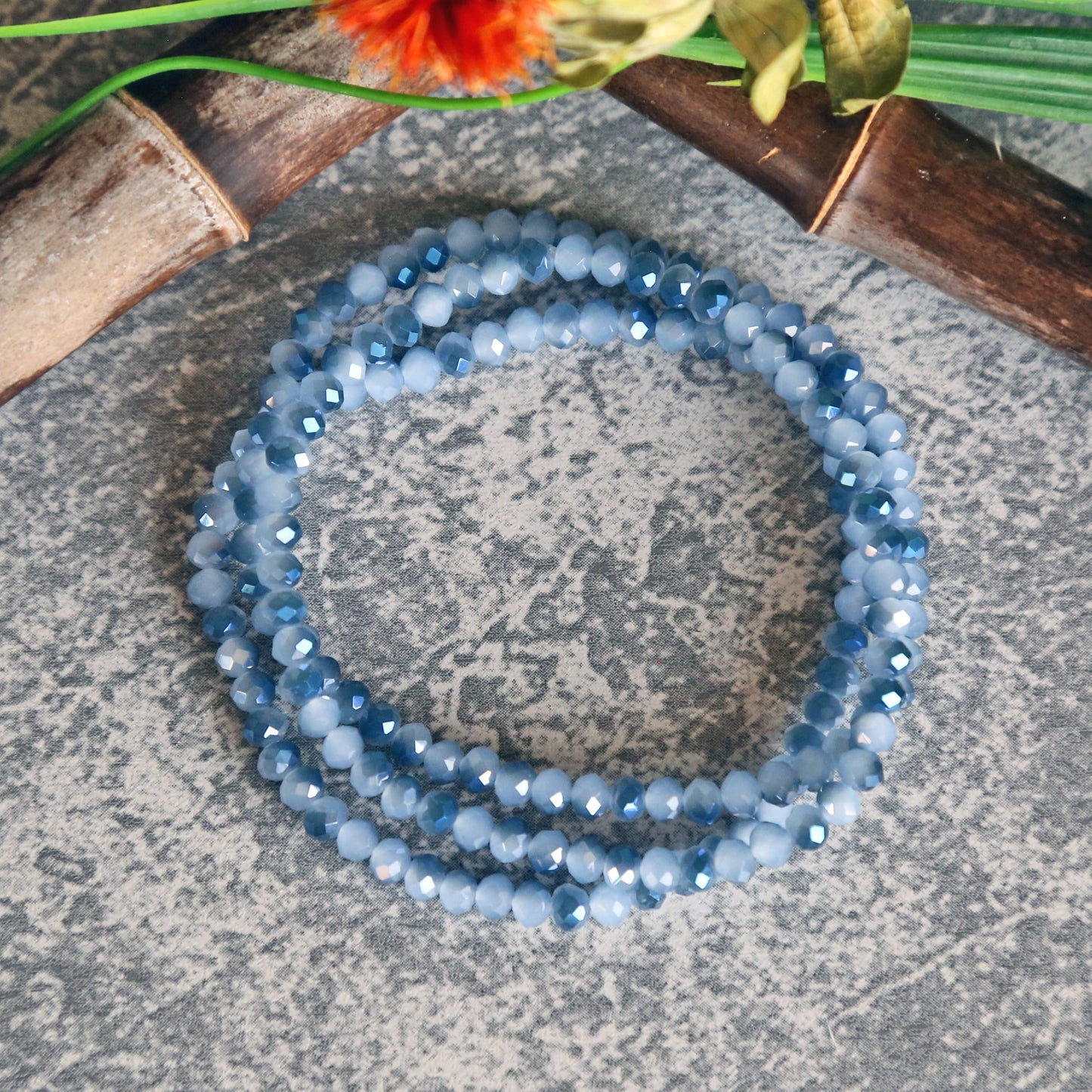 4MM Petite Crystal Stackable Set of 2 Stretch Bracelets