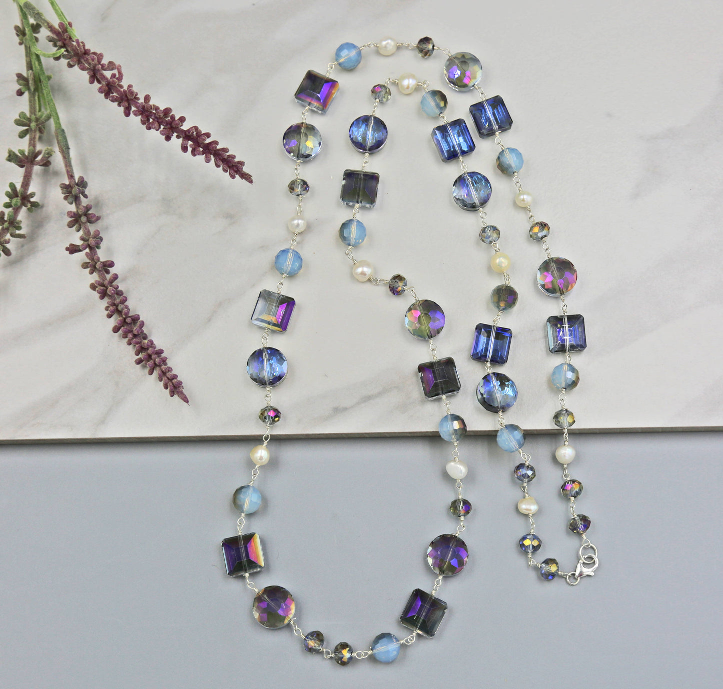 IST Jewelry - Crystal and Pearl Necklace