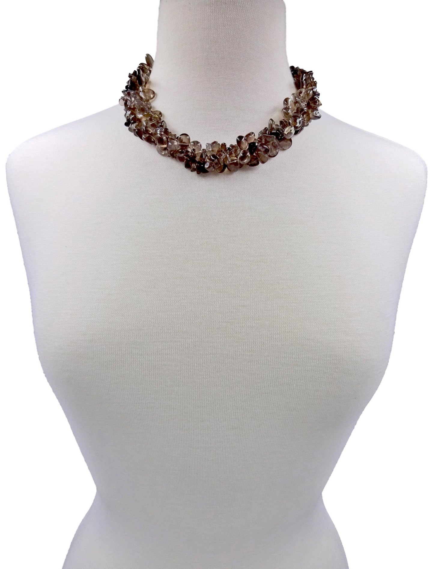 IST Jewelry - Smoky Quartz Torsade Necklace