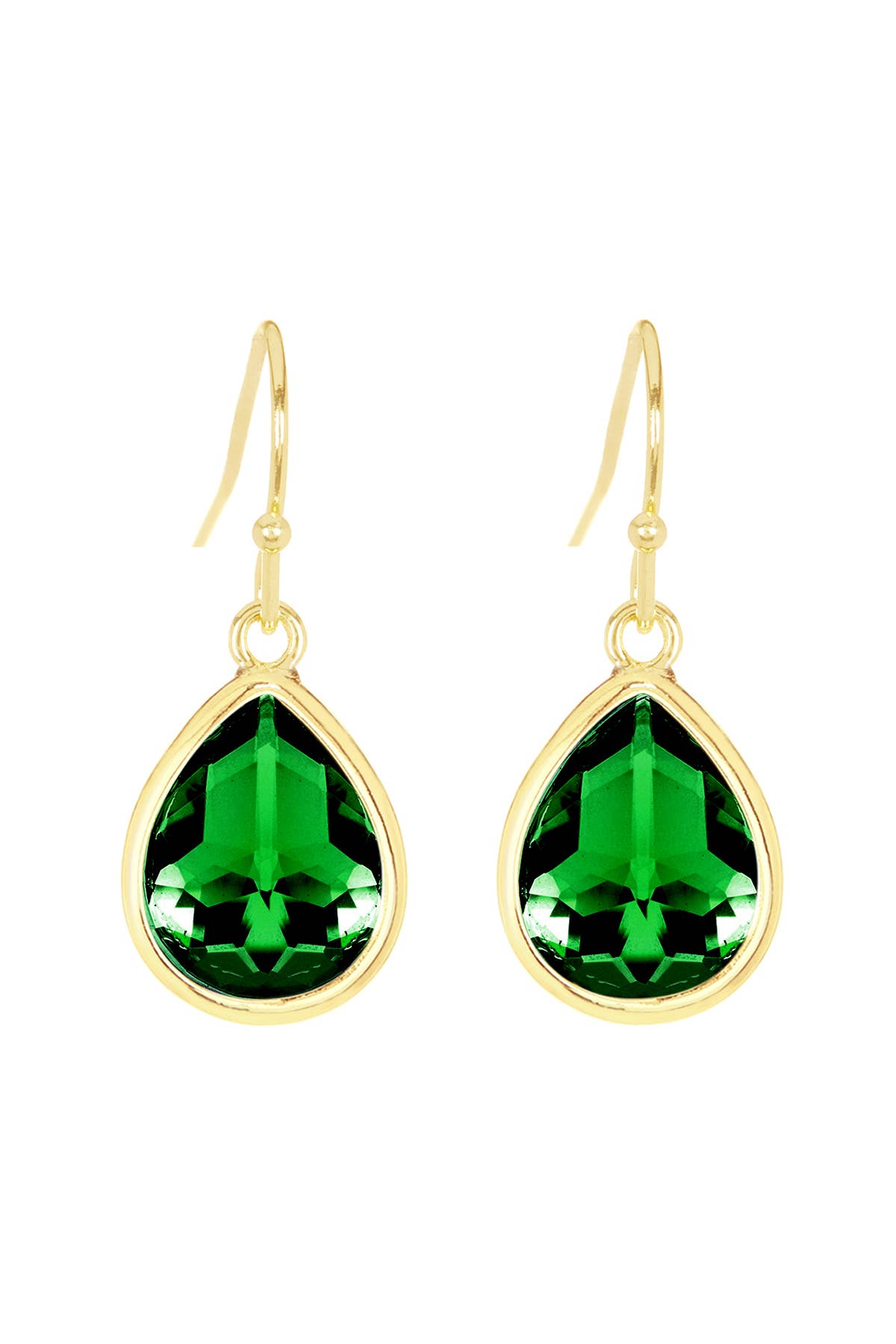 Zoey Simmons - Emerald Crystal Teardrop Earrings - GF