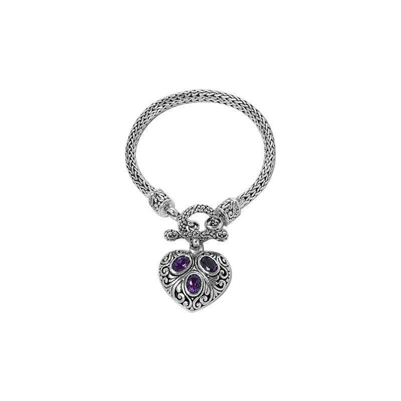 Bali Designs - SB-0994-AM Sterling Silver Bracelet With Gemstone