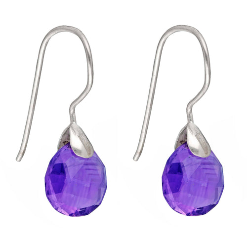 925 Sterling Silver Purple Amethyst Gemstone Earring