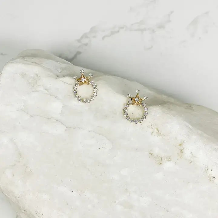 Prep Obsessed Wholesale - Crystal Crown Stud Earrings