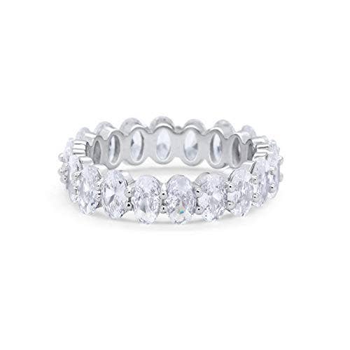 Blue Apple Imports - Full Eternity Ring Oval Simulated Cubic Zirconia