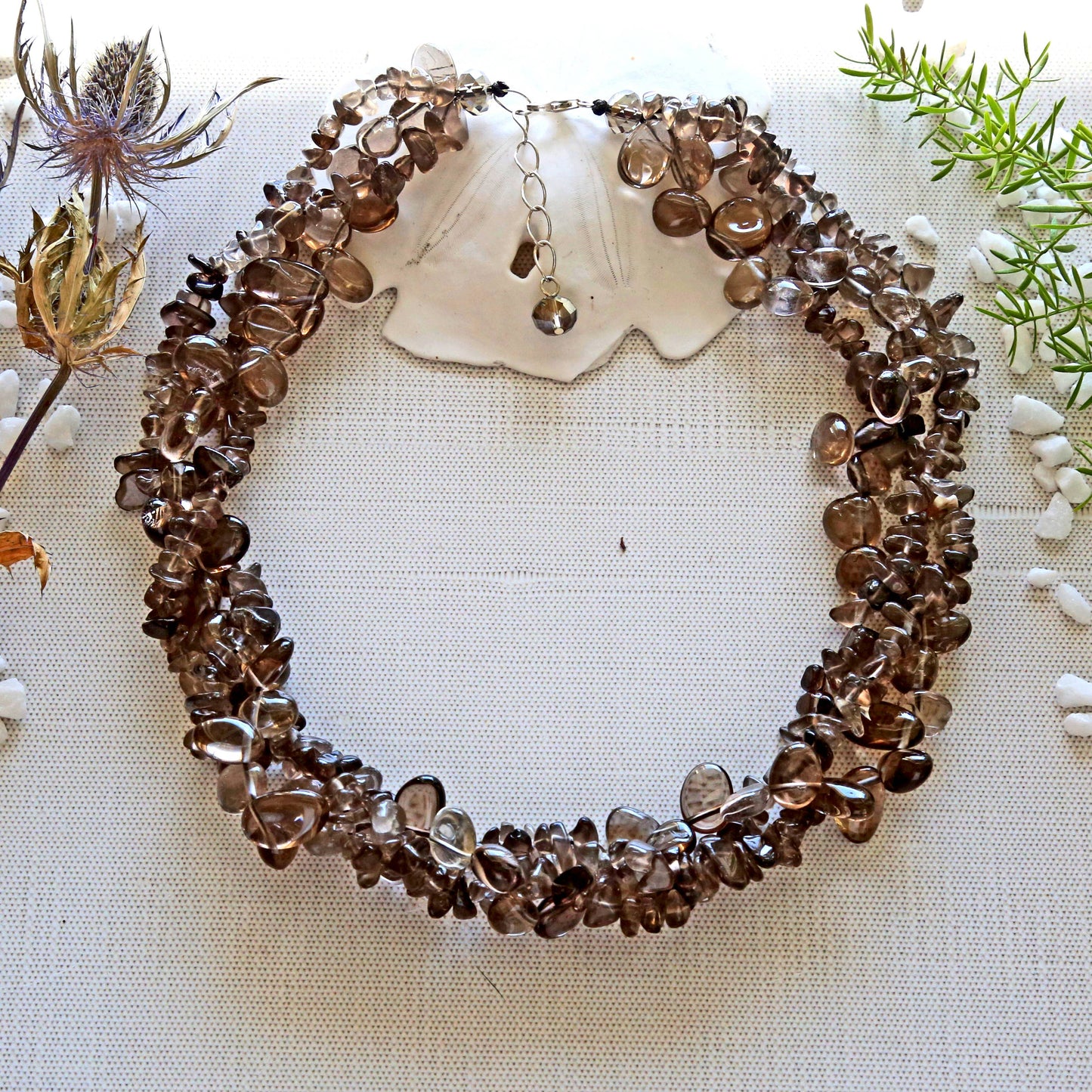 IST Jewelry - Smoky Quartz Torsade Necklace