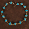 GirlyPirateCo - Vintage Elegant 18K Gold-Plated Blue Turquoise Necklace
