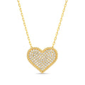 Splendid Iris - Pave Heart Necklace (3D)