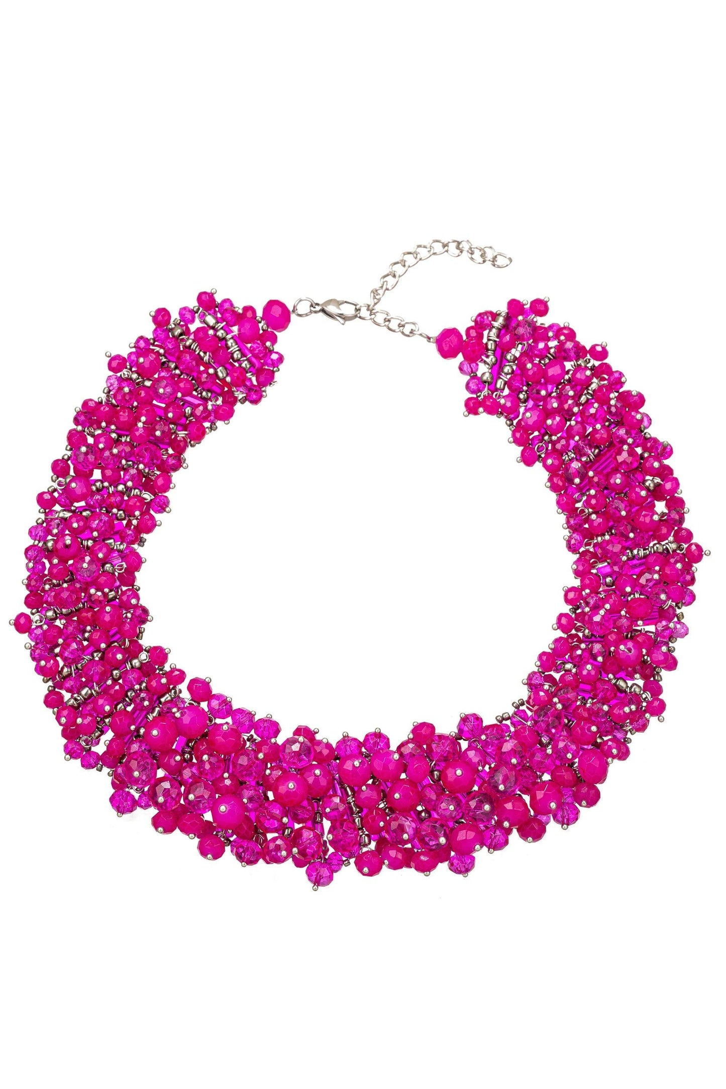 Eye Candy Los Angeles - Harper Hot Pink Collar Statement Necklace