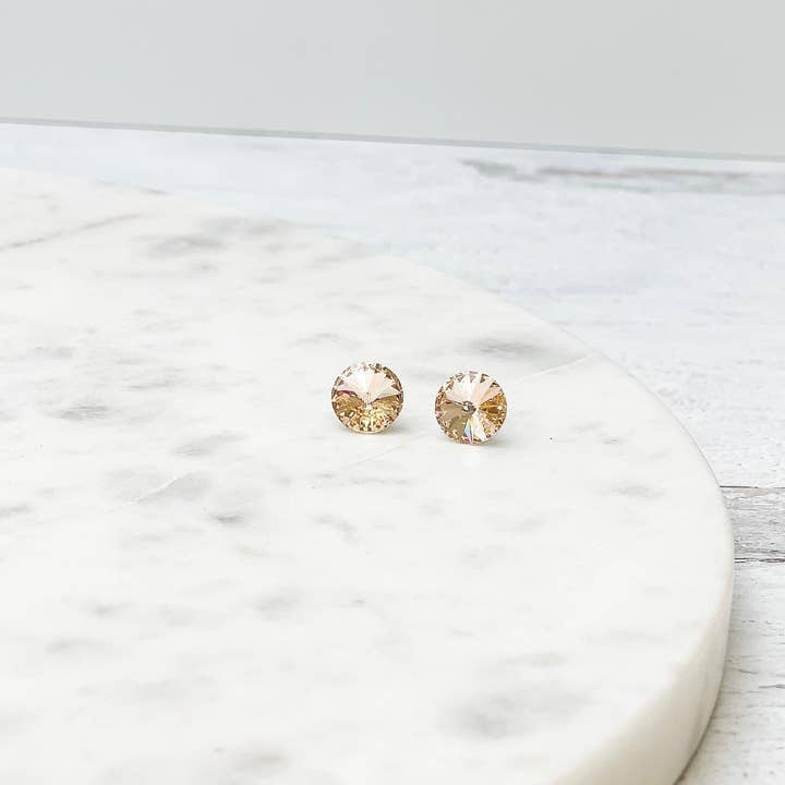 Prep Obsessed Wholesale - Round Crystal Stud Earrings