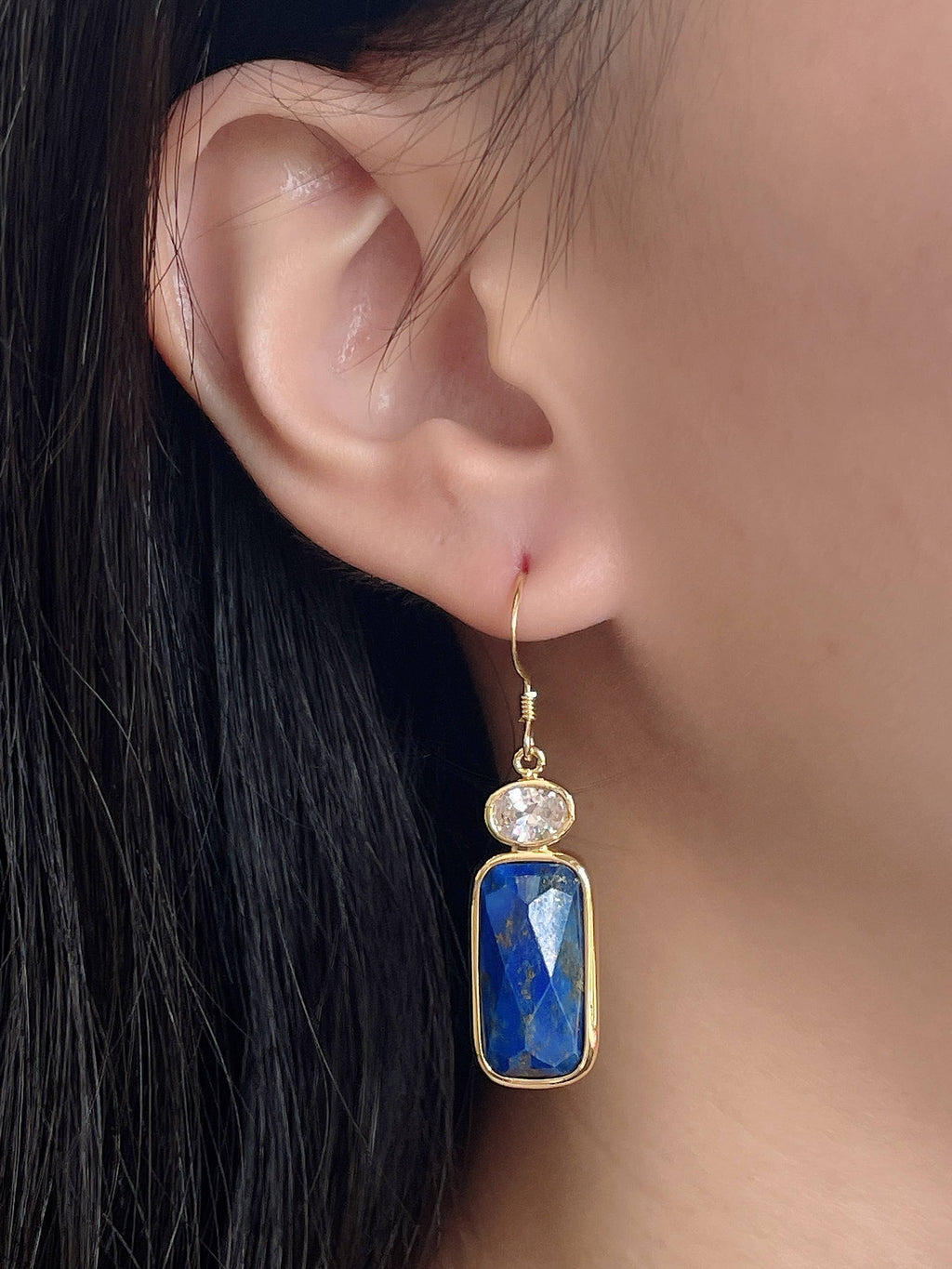 Zoey Simmons - Lapis Drop Earrings - GF