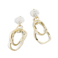 Whispers - Gold Pearl Waves Earrings