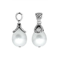 Bali Designs - AP-6262-PEW Sterling Silver Pear Shape Pendant With White Pearl