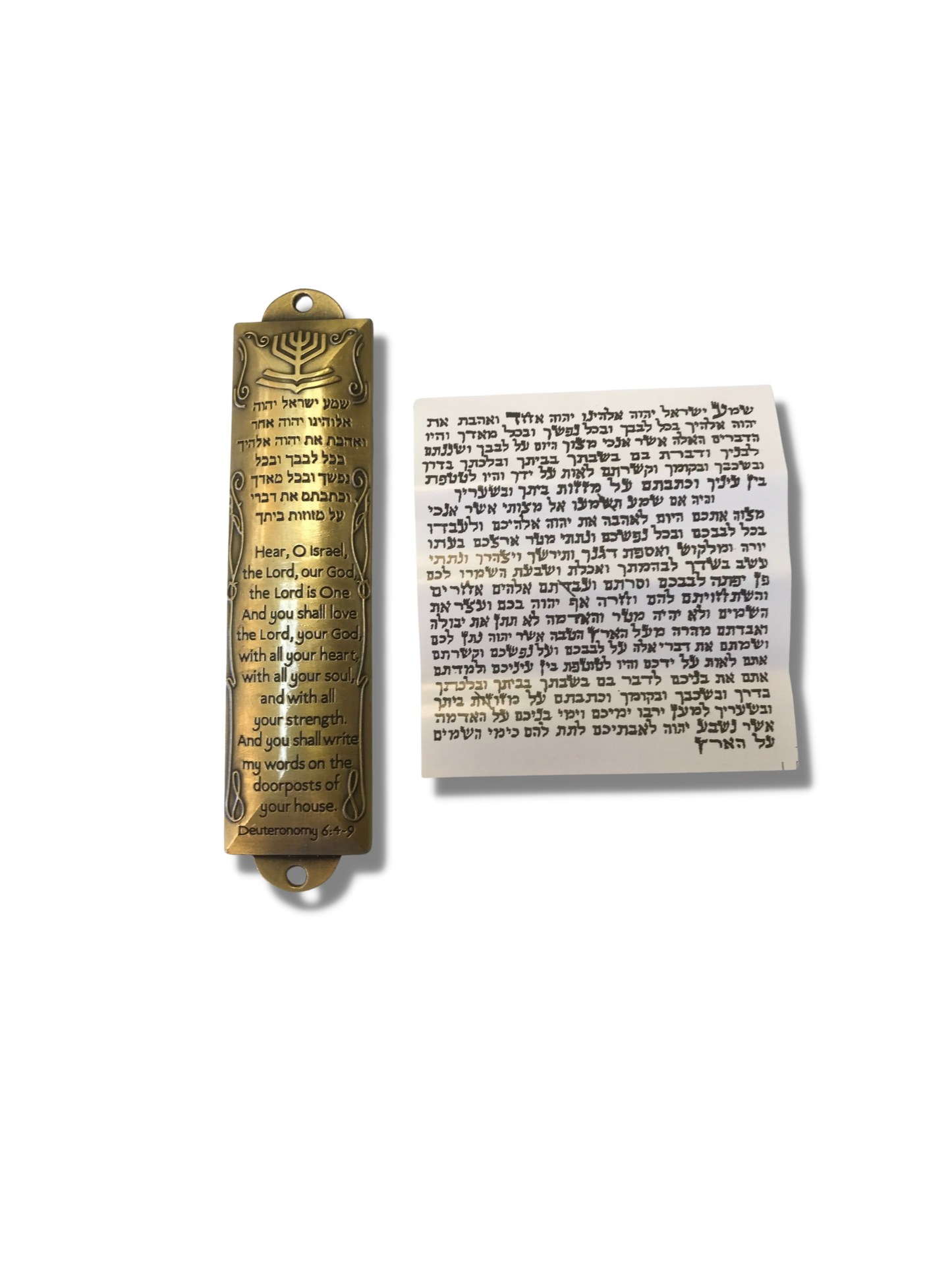 3 Arches USA - Mezuzah with Scroll in Hebrew and English-5.5 Inches Tall