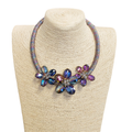 Gardenia Jewelry Ltd. - Handmade Iridescent Aurora Borealis Crystal Flower Necklace